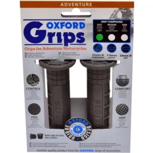 gripy Adventure, OXFORD (tmavě šedá pryž, tvrdost pryže medium, na řidítka o průměru 22 mm, pár) Sleva
