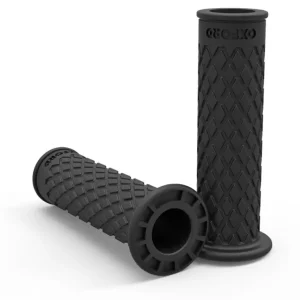 Cenově Výhodný gripy Retro, OXFORD (černá pryž, tvdost pryže medium, na řidítka o průměru 22 mm, pár)