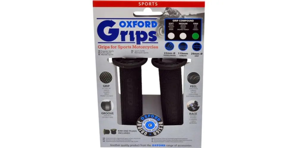 Omezená Nabídka gripy Sport, OXFORD (černá pryž, tvrdost pryže medium, na řidítka o průměru 22 mm, pár)