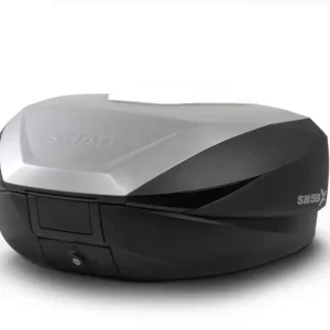 Vrchní kufr na motorku SHAD SH59X D0B59200 černý s hliníkovým krytem (rozšiřitelný koncept) se zámkem PREMIUM SMART a opěrkou zad Originální