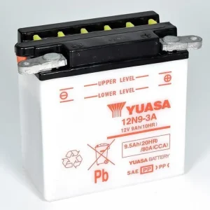 Konvenční 12V akumulátor bez kyseliny YUASA 12N9-3A Vysoce Kvalitní