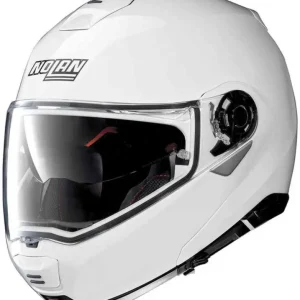 NOLAN Výklopná moto přilba N100-5 Classic N-Com Metal White Tovární Cena