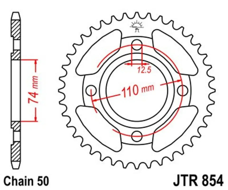 Řetězová rozeta JT JTR 854-39 39 zubů, 530 Nejprodávanější