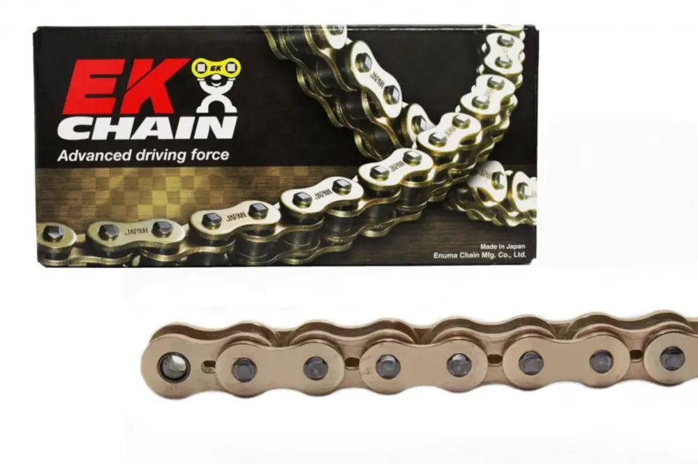 QX-kroužkový řetěz OEM kvality EK 525 MVXZ2 128 článků, Zlato/Zlatý Expresní Doručení