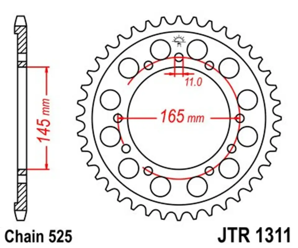 Zlevněný Řetězová rozeta JT JTR 1311-44 44 zubů, 525