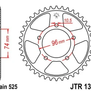 Řetězová rozeta JT JTR 1313-42 42 zubů, 525 Zlevněný