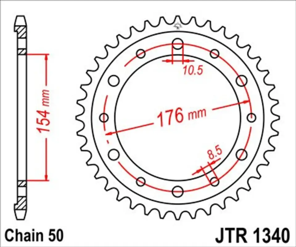 Akční Nabídka Řetězová rozeta JT JTR 1340-44 44 zubů, 530