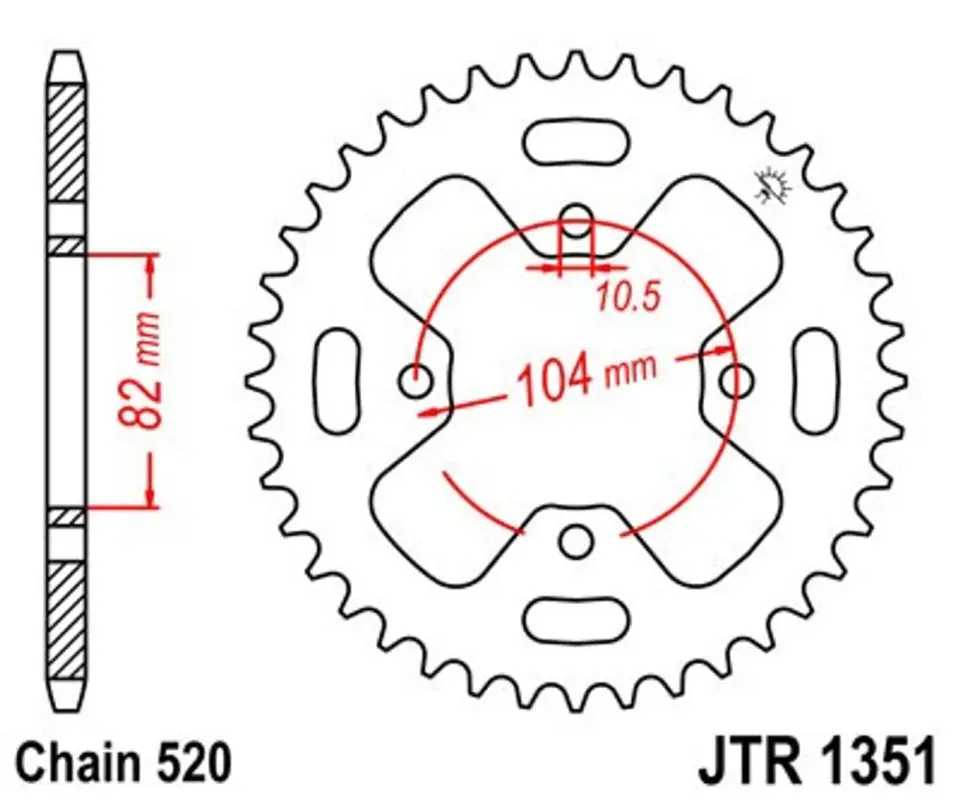 Objednat Nyní Řetězová rozeta JT JTR 1351-40 40 zubů, 520