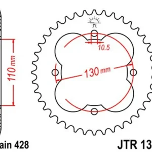 Akční Nabídka Řetězová rozeta JT JTR 1355-48 48 zubů, 428