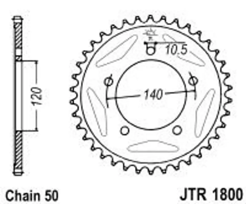 Řetězová rozeta JT JTR 1800-47 47 zubů, 530 Novinka
