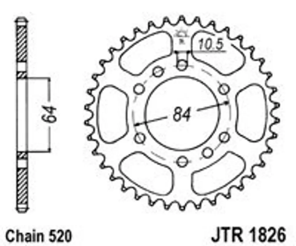 Řetězová rozeta JT JTR 1826-37 37 zubů, 520 Poslední Šance