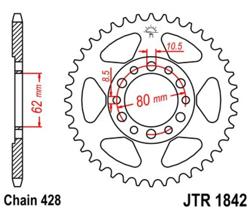 Řetězová rozeta JT JTR 1842-55 55 zubů, 428 Sezónní Sleva