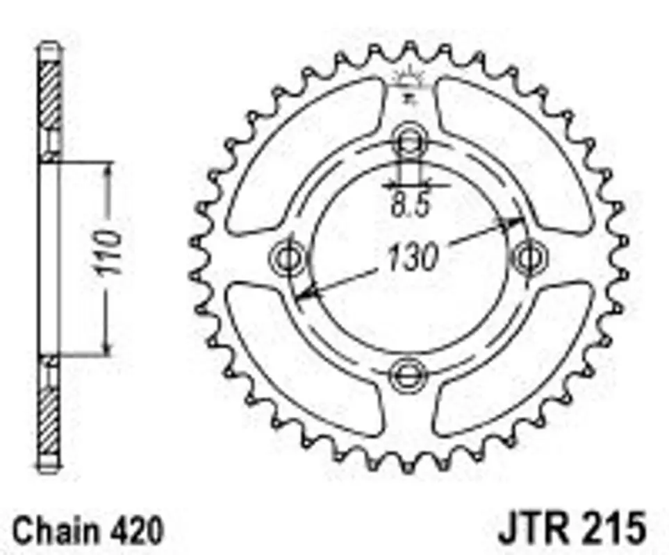 Výhodná Nabídka Řetězová rozeta JT JTR 215-55 55 zubů, 420