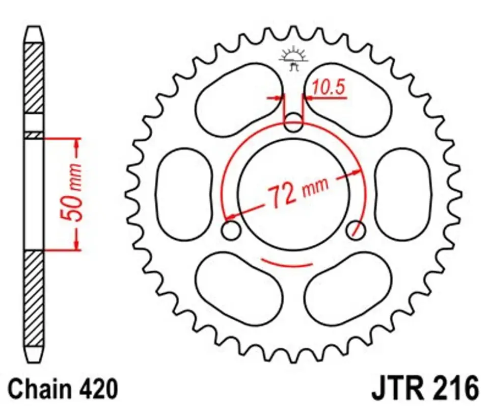 Řetězová rozeta JT JTR 216-41 41 zubů, 420 Must-Have