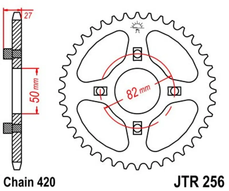 Novinka Řetězová rozeta JT JTR 256-28 28 zubů, 420
