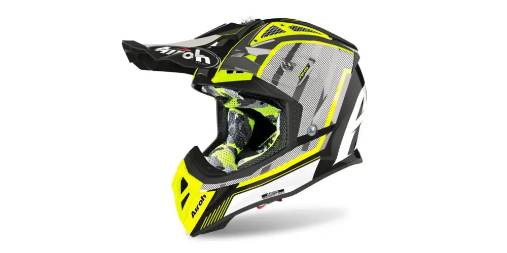 přilba Aviator Novak 2.3 GLOW 2.3 AMS2, AIROH - Itálie (žlutá/černá/šedá) Levný