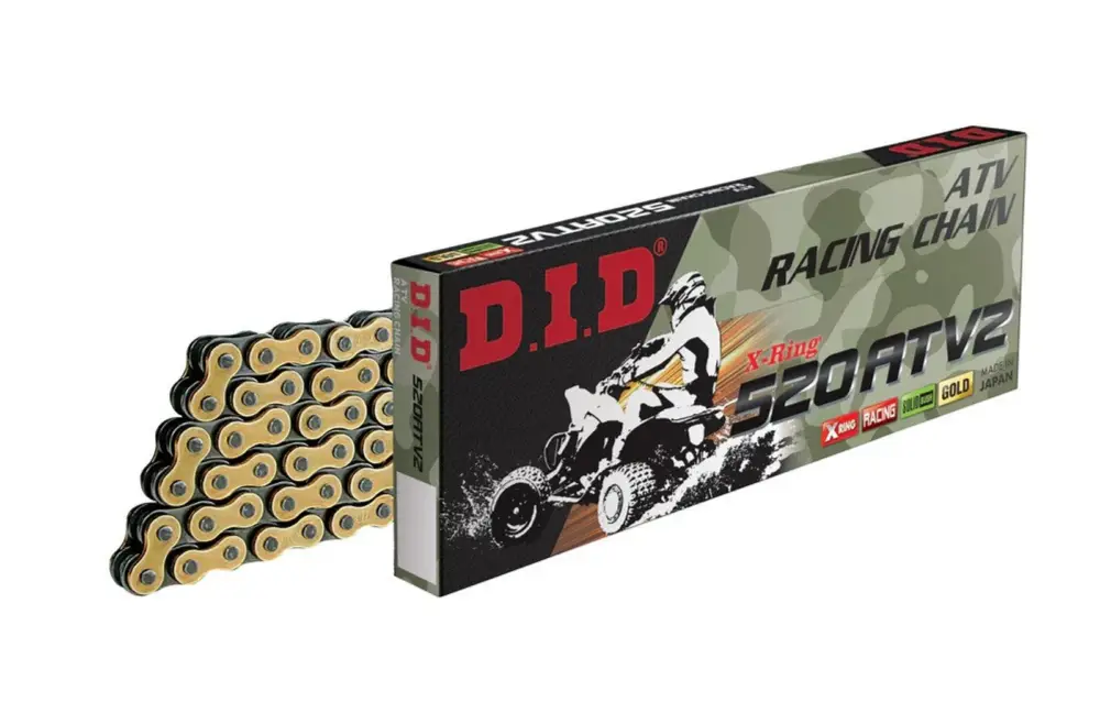 Oblíbený ATV X-Kroužkový řetěz D.I.D Chain 520ATV2 114 článků Zlatá/Černá
