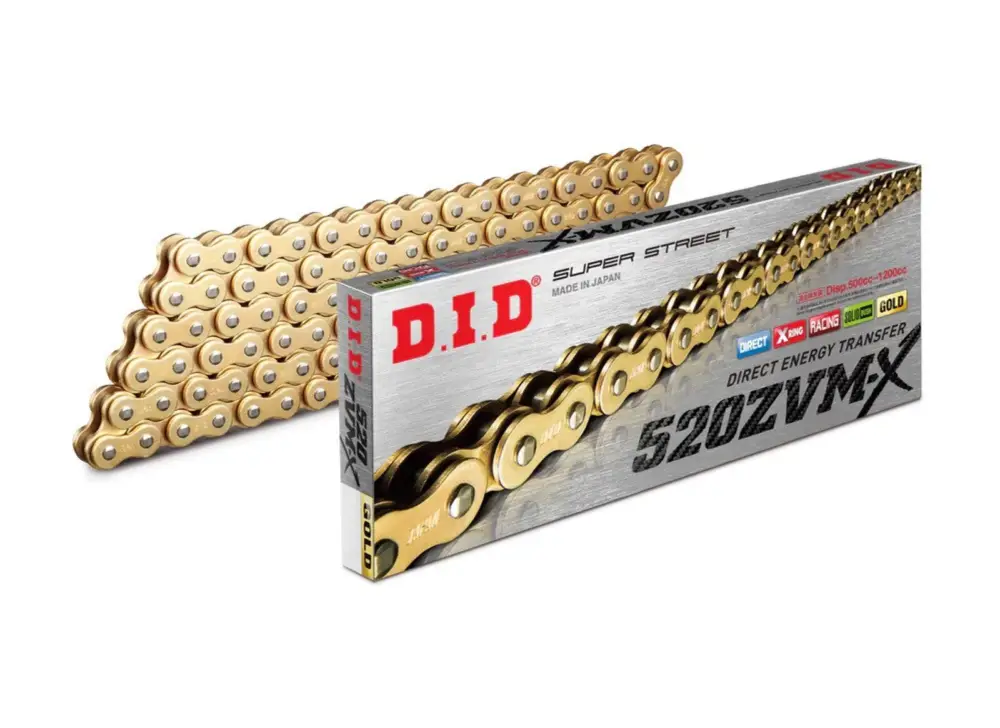 Levný ZVM-X série X-Kroužkový řetěz D.I.D Chain 520ZVM-X 106 L Zlatá/Zlatá