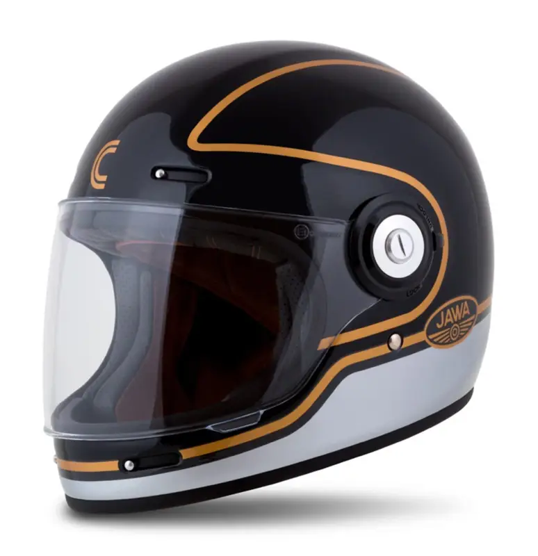 Výhodná Nabídka Přilba CASSIDA Fibre Jawa Sport (černá/stříbrná/zlatá)