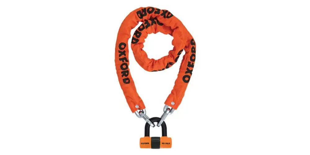 řetězový zámek na motocykl Heavy Duty, OXFORD (oranžový plášť, délka 1,5 m) Omezená Nabídka