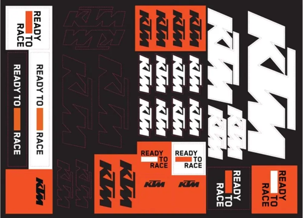 KTM arch samolepek Team Corporate Sticker Sheet Akce