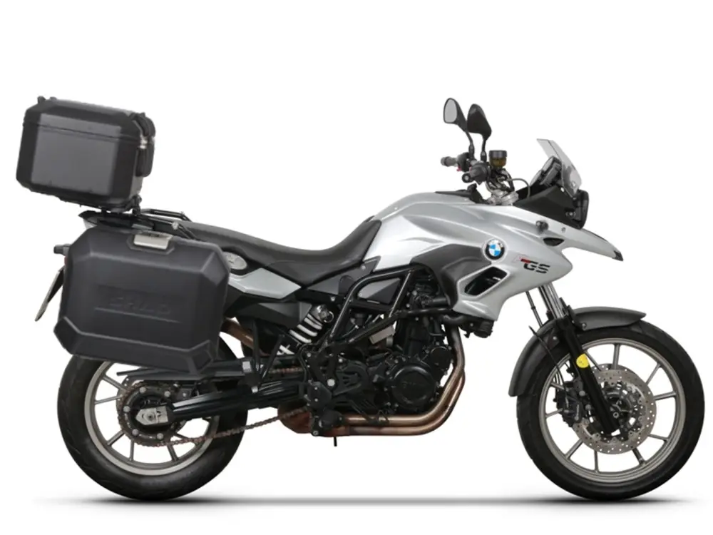 Kompletní sada černých hliníkových kufrů SHAD TERRA BLACK, 37L topcase 36L/47L boční kufry, včetně montážní sady a plotny SHAD BMW F 650 GS/ F 700 GS/ F 800 GS Vysoce Kvalitní