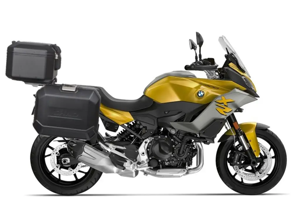 Ověřený Kompletní sada černých hliníkových kufrů SHAD TERRA BLACK, 48L topcase 36L/36L boční kufry, včetně montážní sady a plotny SHAD BMW F 900 XR