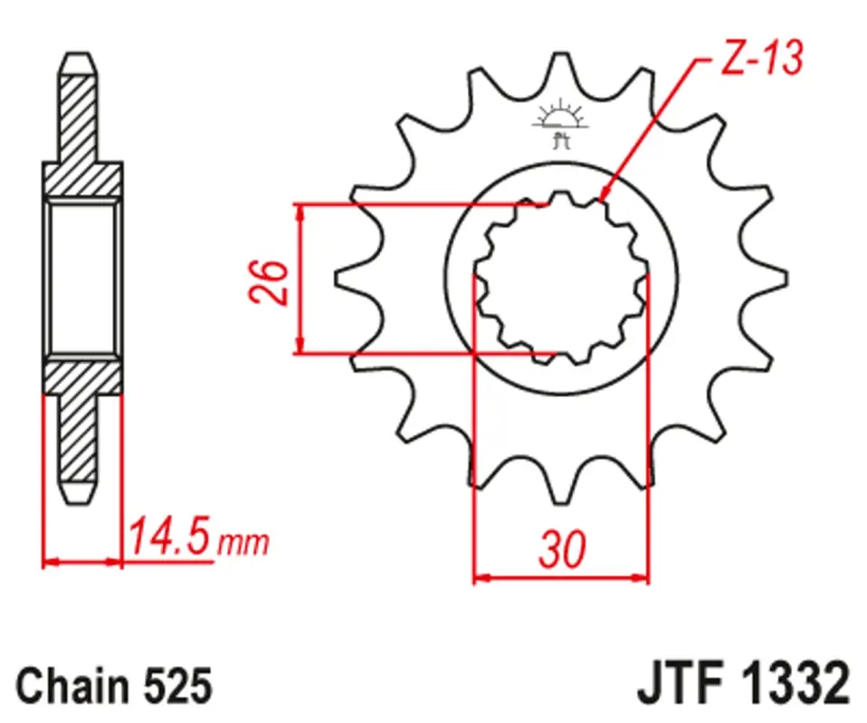 Poslední Šance Řetězové kolečko JT JTF 1332-15 15 zubů, 525