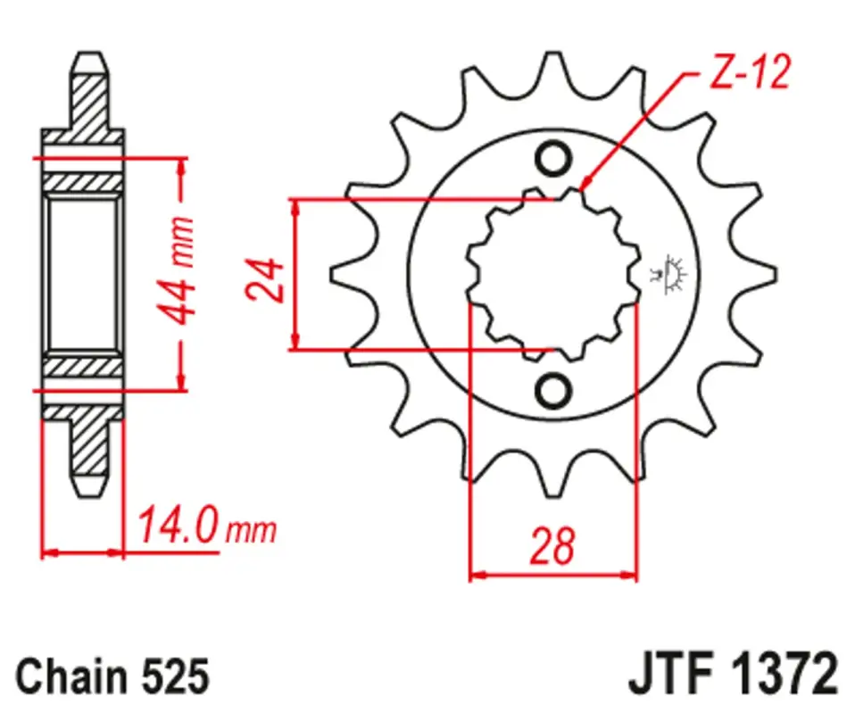 Řetězové kolečko JT JTF 1372-17 17 zubů, 525 Dokud Zásoby Vydrží