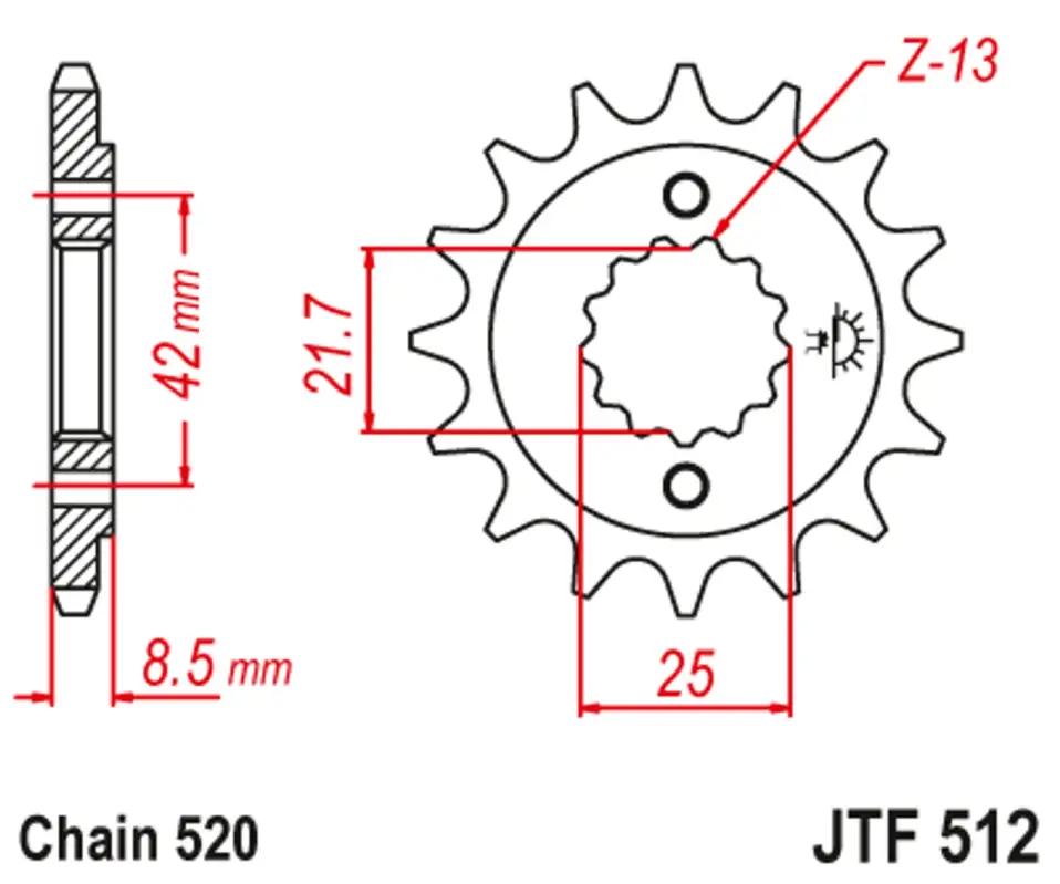 Levný Řetězové kolečko JT JTF 512-16 16 zubů, 520