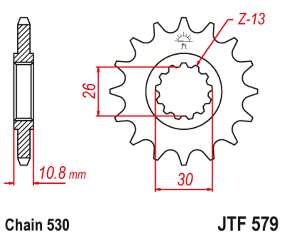 Víkendová Akce Řetězové kolečko JT JTF 579-16 16 zubů, 530