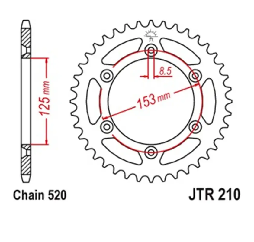 Řetězová rozeta JT JTR 210/2-55 Horká Nabídka