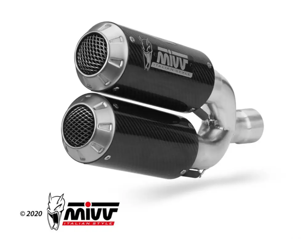 2 koncovky výfuku MIVV MK3 D.043.SM3C Karbon Cenově Výhodný