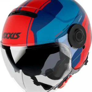 AXXIS Otevřená moto přilba RAVEN SV ABS milano matt blue red Nová Kolekce