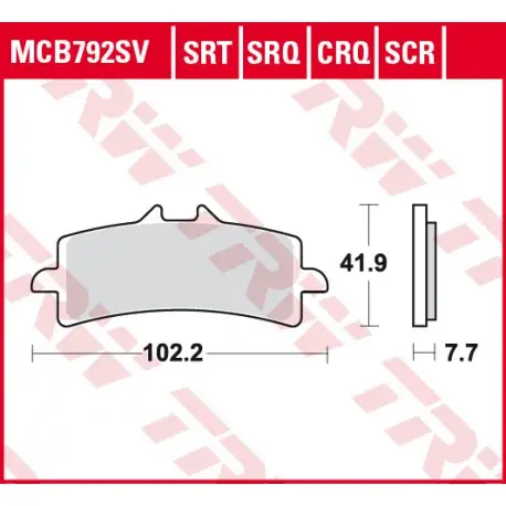 Přední brzdové destičky TRW / Lucas Suzuki GSX-R 1000 , A 2015 - 2016 směs CRQ Omezená Nabídka