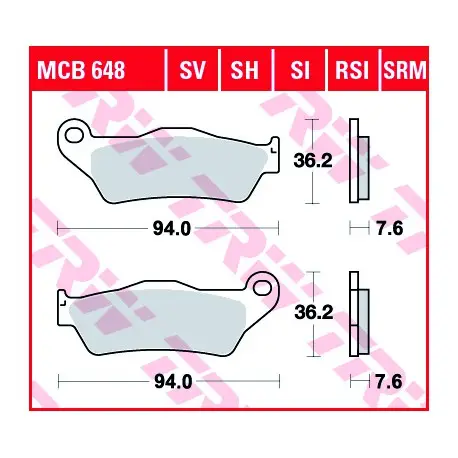 Rychlé Dodání Přední brzdové destičky TRW / Lucas TM400 F 2000 -směs SI