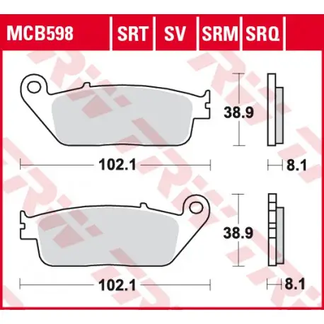 Výhodná Nabídka Přední brzdové destičky TRW / Lucas Honda RS 250 R 1990 - 1993 směs SRQ