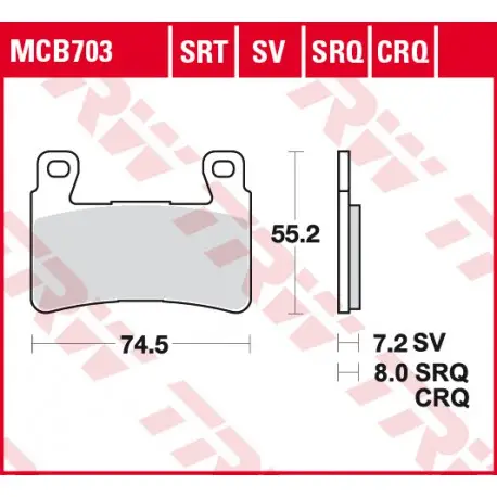 Cenově Výhodný Přední brzdové destičky TRW / Lucas Hyosung GT 650 i R 2007 - 2014 směs SV