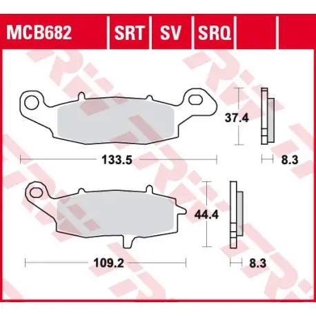 Přední brzdové destičky TRW / Lucas Kawasaki GPZ 11001997 - 1998 Výhodná Nabídka