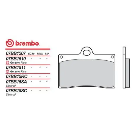 Přední brzdové destičky Brembo Yamaha 125 TZR R ITALIA 1992 - 1994 směs 07 Nejlepší Volba