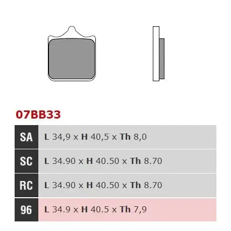 Přední brzdové destičky Brembo Ducati 748 749 2003 - 2007 směs LA Sleva