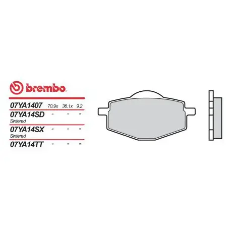 Přední brzdové destičky Brembo Yamaha 350 YFM XT, XU WARRIOR 1987 - 1988 směs SD Výprodej