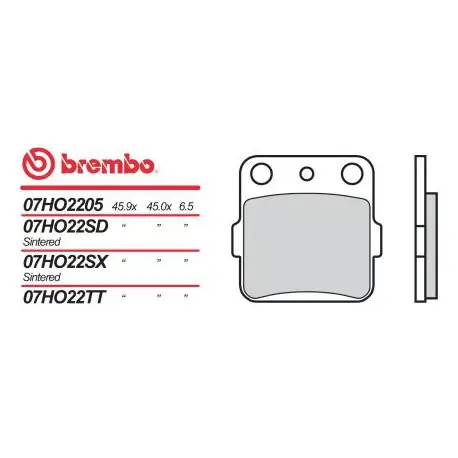 Aktuální Přední brzdové destičky Brembo Honda 75 CRM 1992 -směs SD