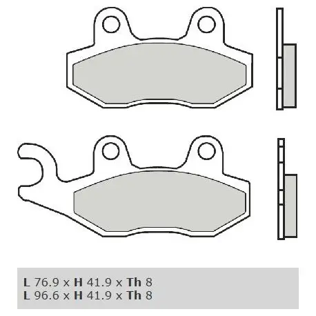 Aktuální Přední brzdové destičky Brembo Peugeot 300 GEOPOLIS RS (NISSIN CAL.) 2010 -směs XS
