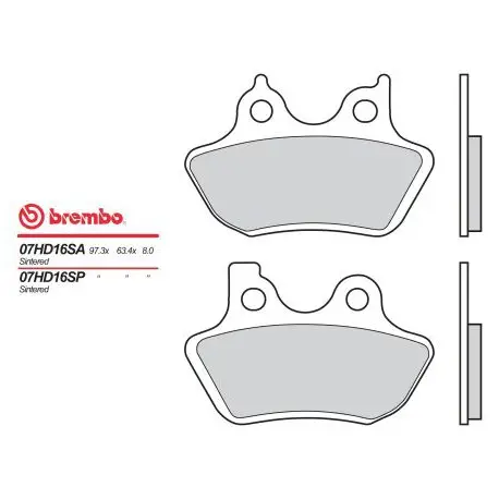 Sleva Zadní brzdové destičky Brembo Harley-Davidson 1450 FXSTB/I NIGHT TRAIN 2000 - 2005 směs CC