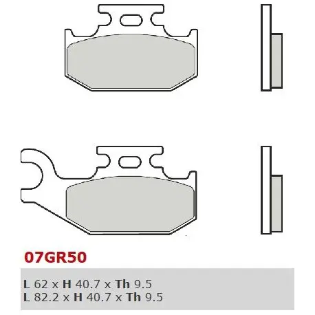 Zadní brzdové destičky Brembo Can-Am 1000 MAVERICK RIGHT 2013 -směs SD Autentický