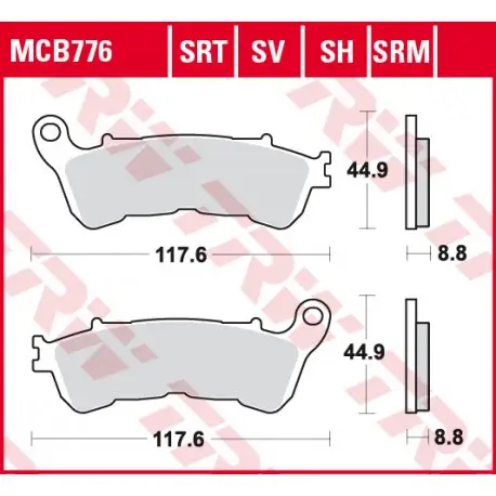 Přední brzdové destičky TRW / Lucas Suzuki VLR 1800 C 1800 R Intruder 2008 - 2013 směs SRT Horká Nabídka