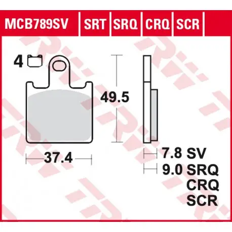 Přední brzdové destičky TRW / Lucas Kawasaki ZX-6R 600 Ninja 2009 - 2013 směs SRT Tovární Cena