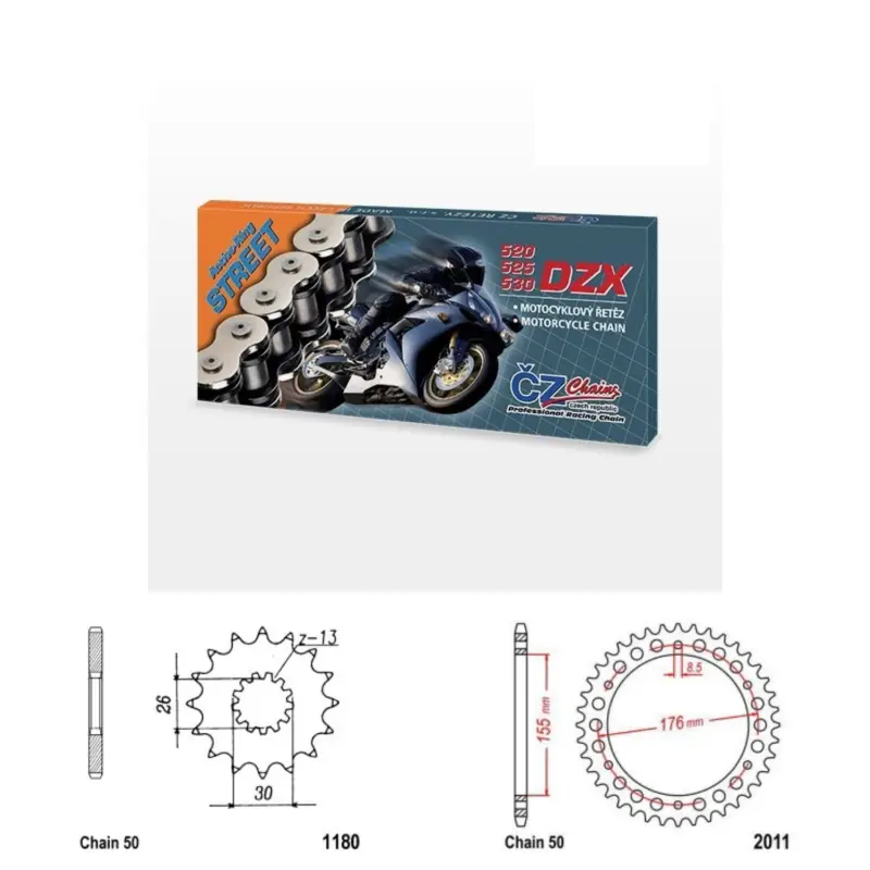 Řetězová sada s ČZ X-ring TRIUMPH T509 Speed Triple rok 97-98 Finální Výprodej