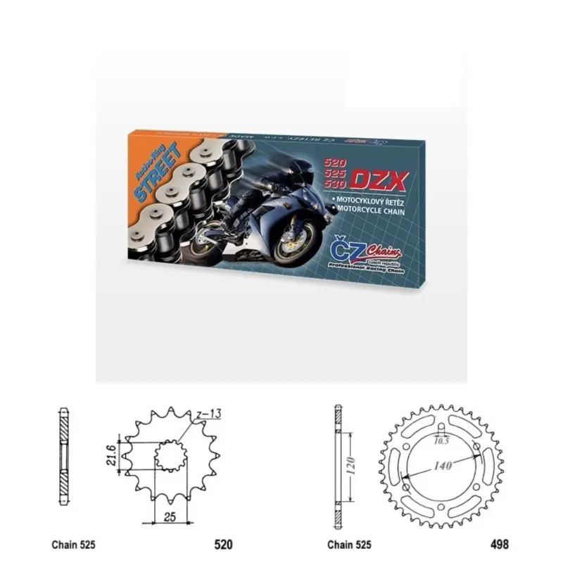 Řetězová sada s ČZ X-ring SUZUKI GSX-R 750 rok 98-99 Akce